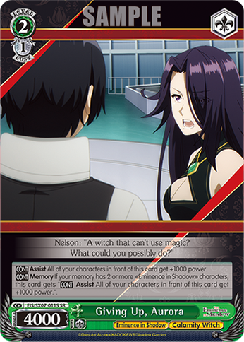 (SR) Giving Up, Aurora (Eminence in Shadow/Calamity Witch)