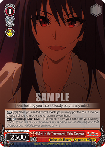 (C) Ticket to the Tournament, Claire Kagenou (Eminence in Shadow/Kingdom of Midgar)