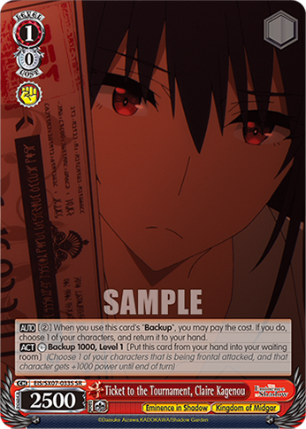 (SR) Ticket to the Tournament, Claire Kagenou (Eminence in Shadow/Kingdom of Midgar)