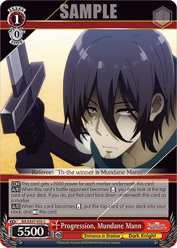 (C) Progression, Mundane Man (Eminence in Shadow/Dark Knight)