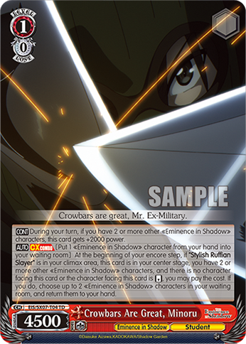 (TD) Crowbars Are Great, Minoru (Eminence in Shadow/Student)