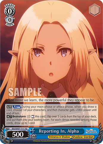 (TD) Reporting In, Alpha (Eminence in Shadow/Shadow Garden)