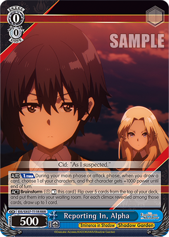 (RRR) Reporting In, Alpha (Eminence in Shadow/Shadow Garden)