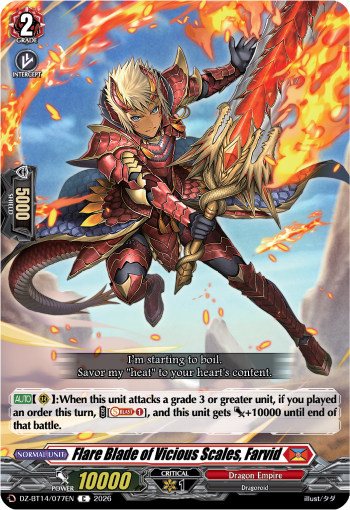 Inferno Blade of Blazing Scales, Farbid