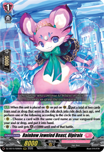 Rainbow Jeweled Beast, Olpirais